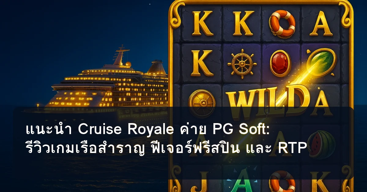 แนะนํา Cruise Royale ค่าย PG Soft: รีวิวเกมเรือสำราญ ฟีเจอร์ฟรีสปิน และ RTP